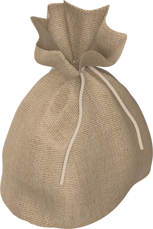3D rendering illustration of a jute sack